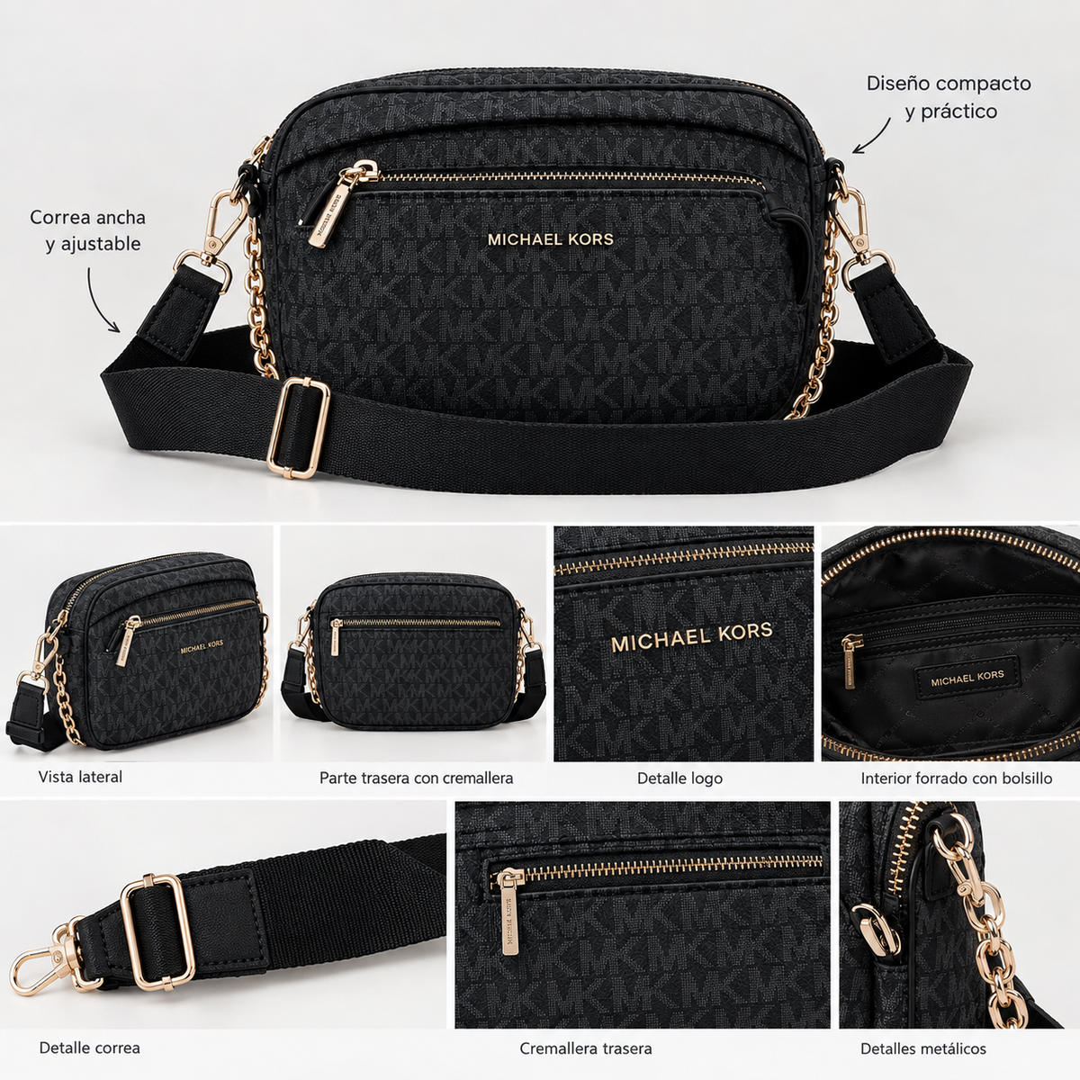 Bolso Bandolera y Riñonera 3 Compartimentos