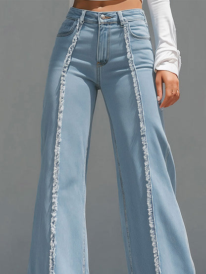 Jeans de tiro alto con pierna acampanada