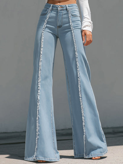 Jeans de tiro alto con pierna acampanada