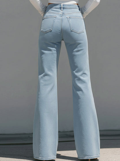 Jeans de tiro alto con pierna acampanada