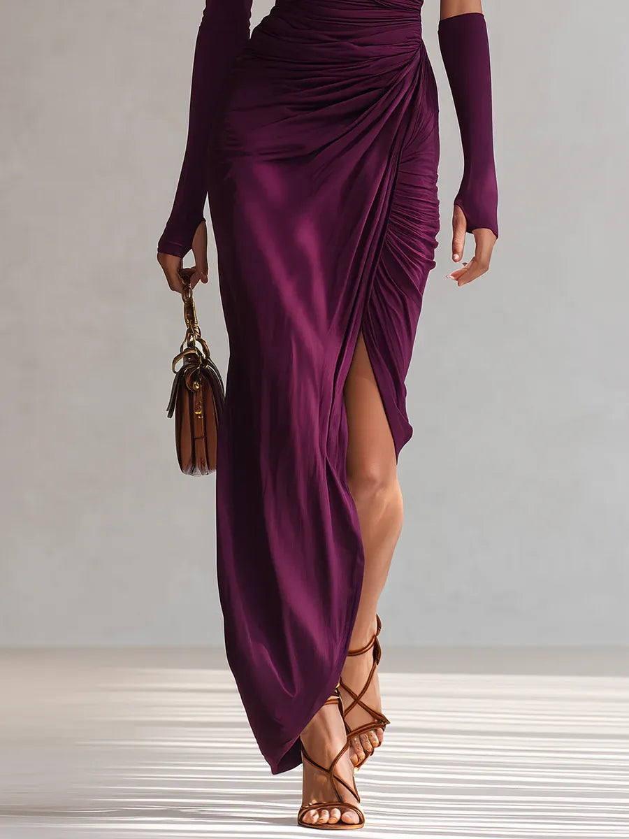 VESTIDO AMETHYS ASYMMETRIC MAXI