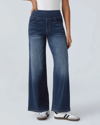 Jeans de tiro alto con pierna ancha