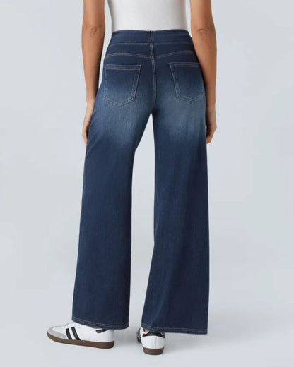 Jeans de tiro alto con pierna ancha