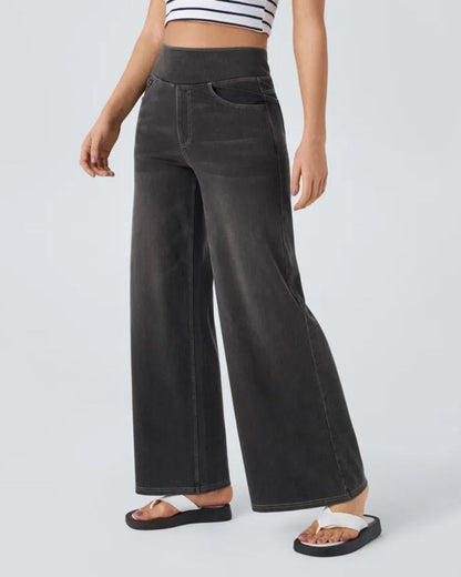 Jeans de tiro alto con pierna ancha