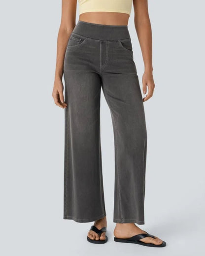 Jeans de tiro alto con pierna ancha