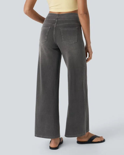 Jeans de tiro alto con pierna ancha