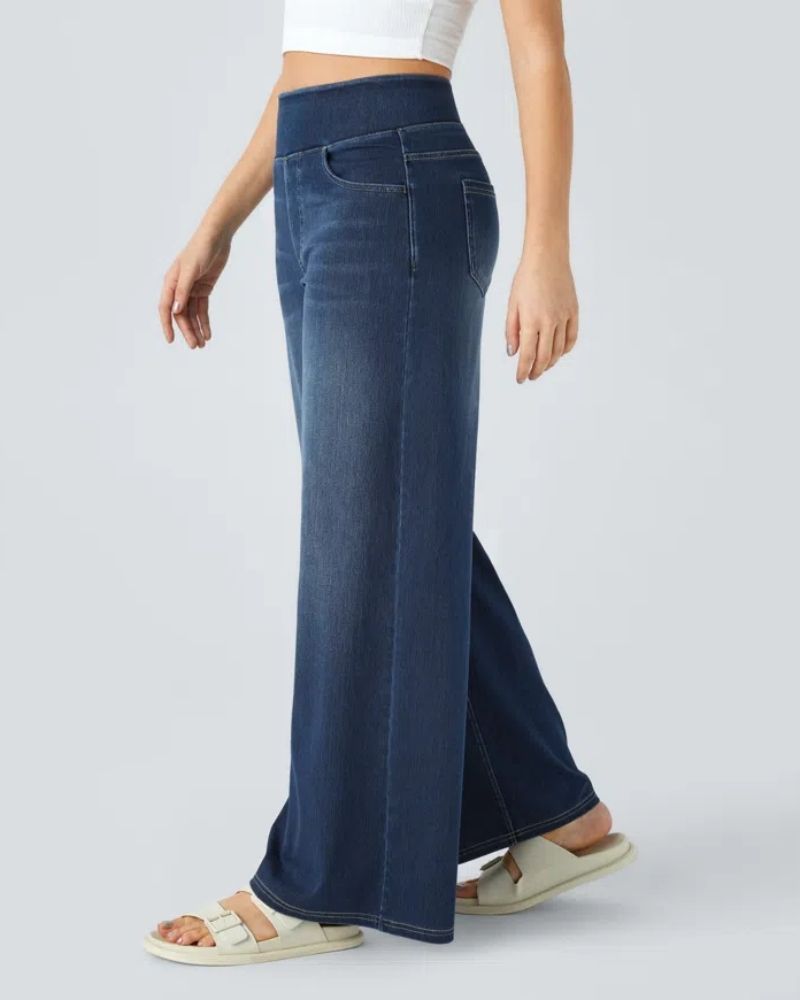 Jeans de tiro alto con pierna ancha