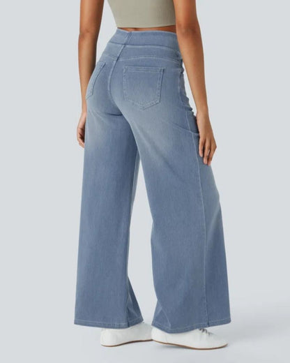 Jeans de tiro alto con pierna ancha