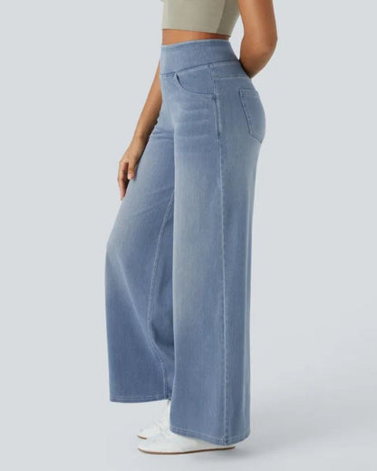 Jeans de tiro alto con pierna ancha