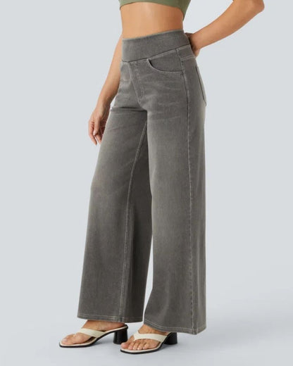 Jeans de tiro alto con pierna ancha