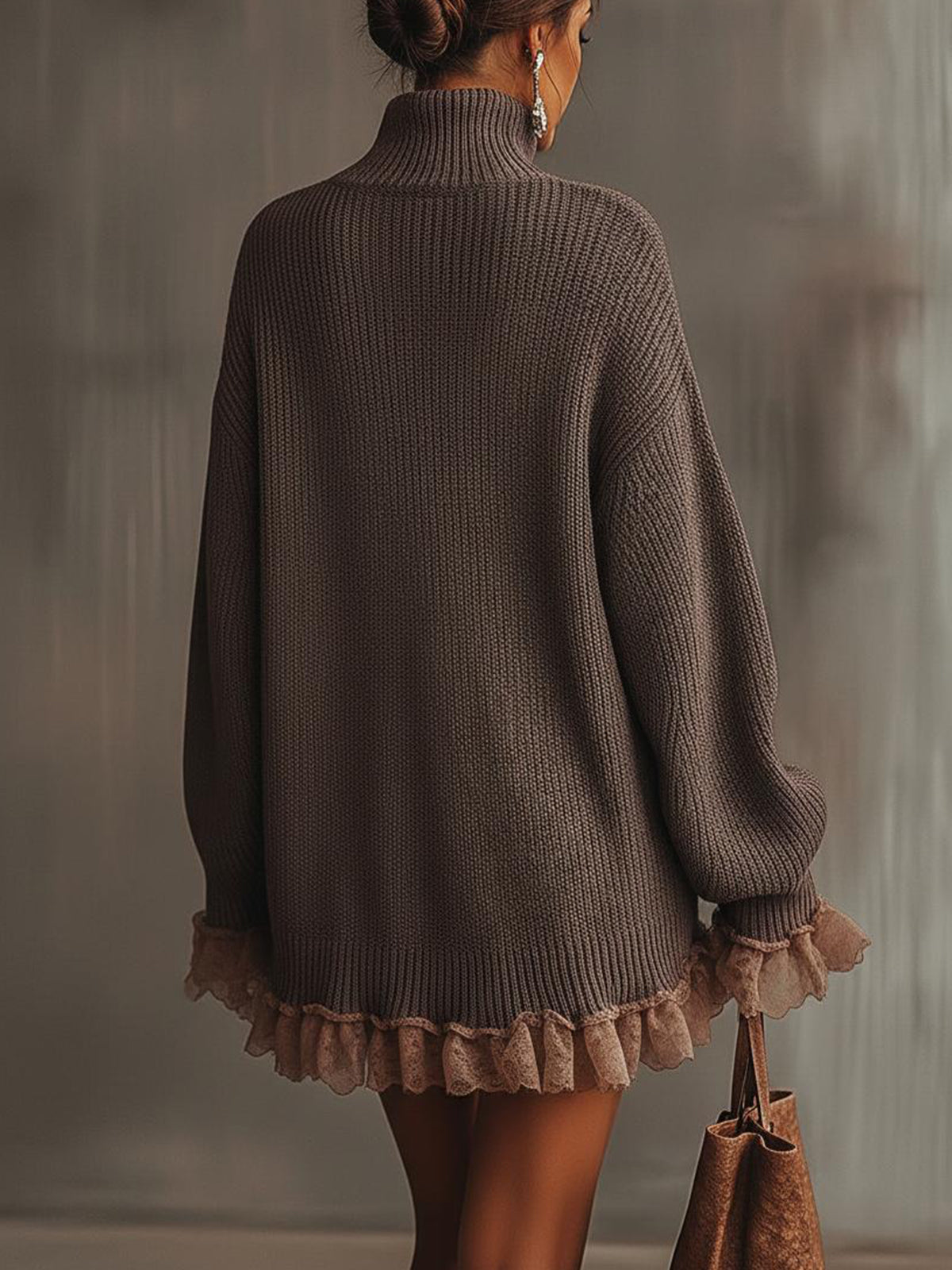 VESTIDO FRINGE TAUPE