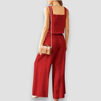 Mono de tirantes con pantalón amplio