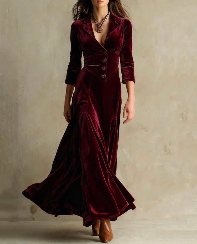 VESTIDO SOLÈNE VINTAGE MAXI