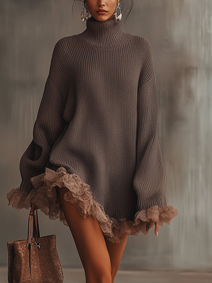 VESTIDO FRINGE TAUPE