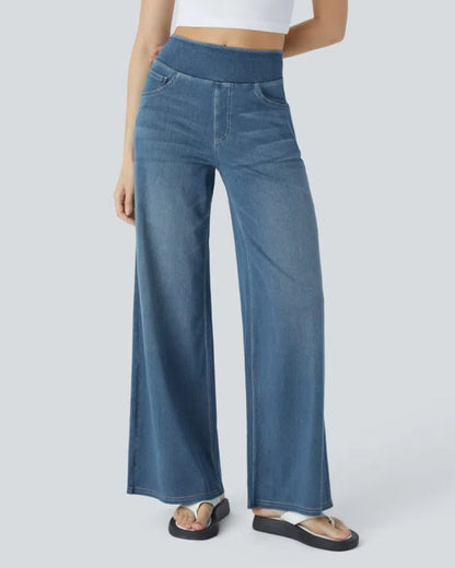 Jeans de tiro alto con pierna ancha
