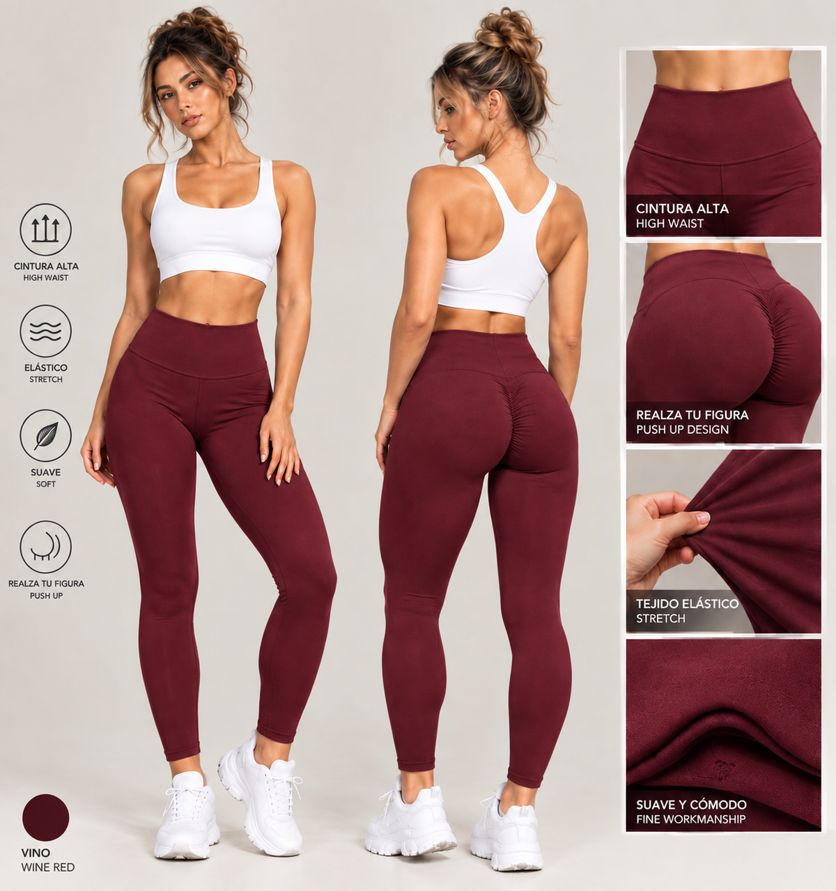 Malla Push Up Sculpt – Cintura Alta