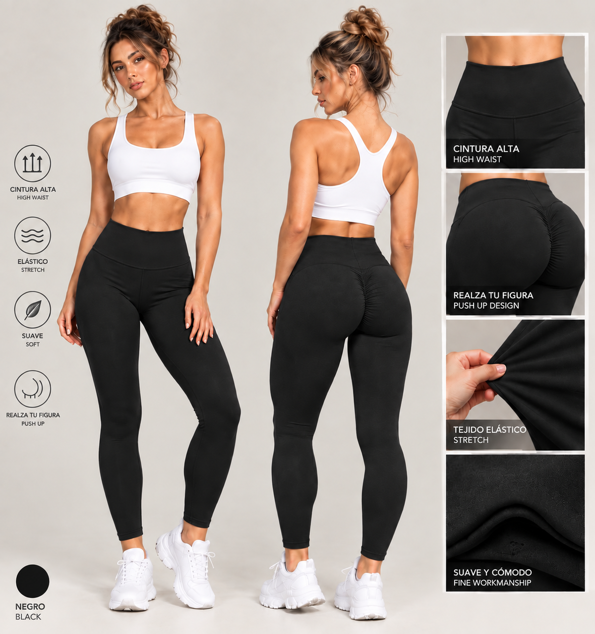Malla Push Up Sculpt – Cintura Alta
