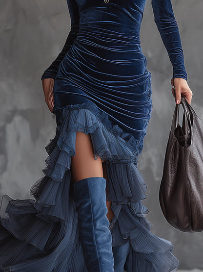 VESTIDO CELESTIA VELVET NOCTURNE