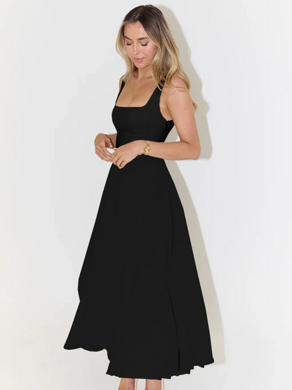 Sofie | Vestido midi con escote cuadrado y falda evasé