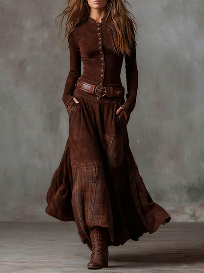 YVETTE - VESTIDO MAXI FLUIDO DE INSPIRACIÓN VINTAGE