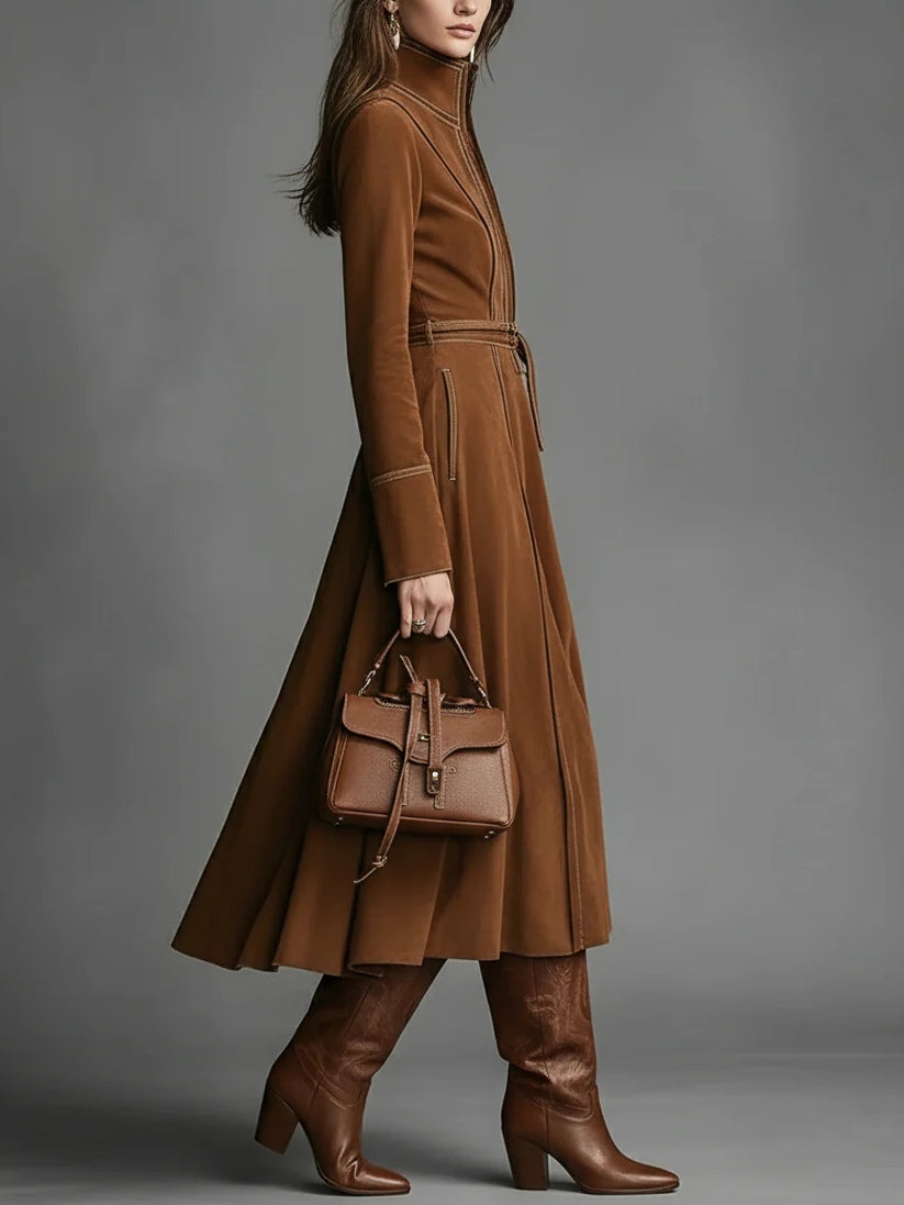 VESTIDO SAVANNAH COGNAC MIDI