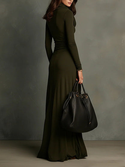 VESTIDO ELARA OLIVE MAXI