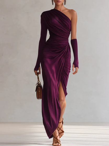 VESTIDO AMETHYS ASYMMETRIC MAXI