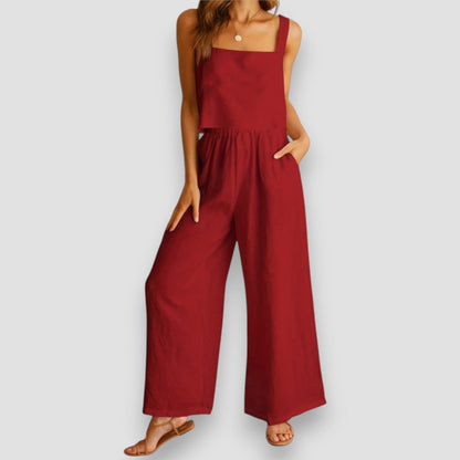 Mono de tirantes con pantalón amplio