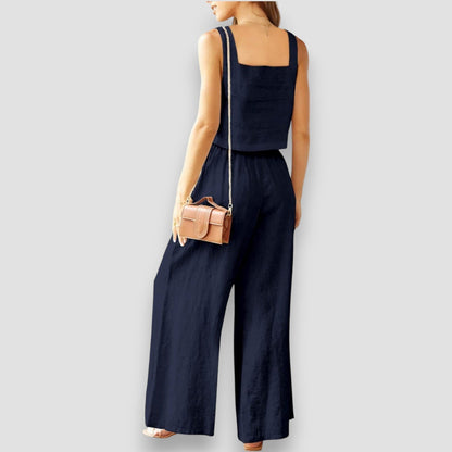 Mono de tirantes con pantalón amplio