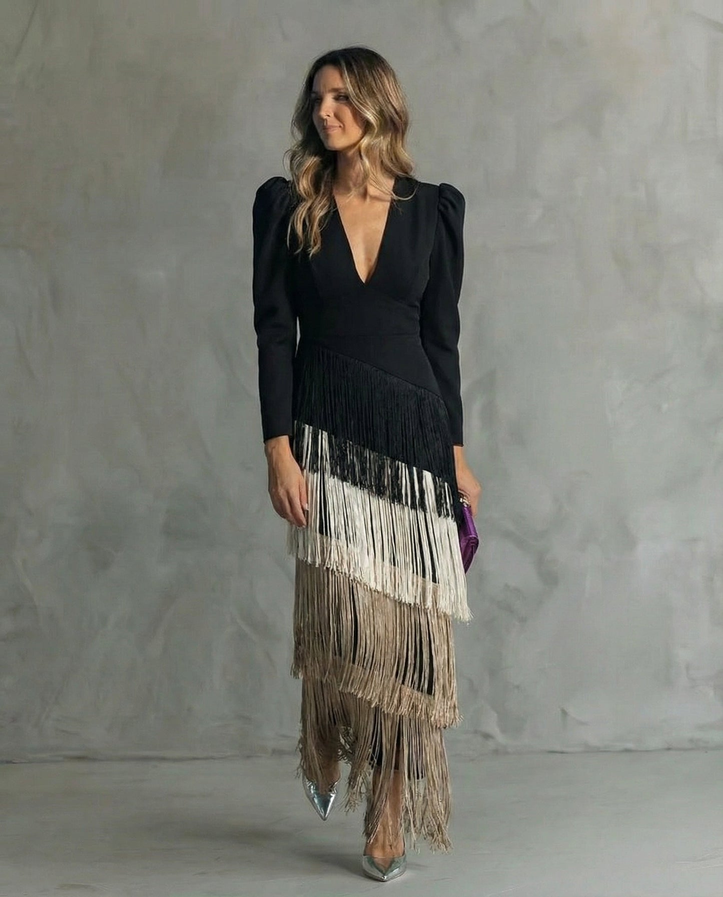 VESTIDO FLECOS ELEGANCIA