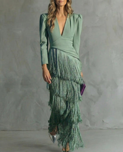 VESTIDO FLECOS ELEGANCIA