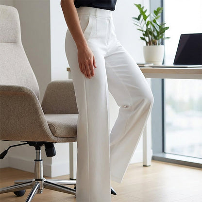 Pantalón de tiro alto con corte recto