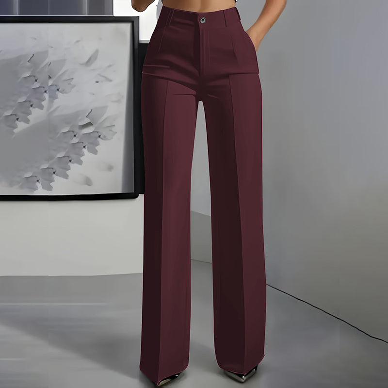 Pantalón de tiro alto con corte recto
